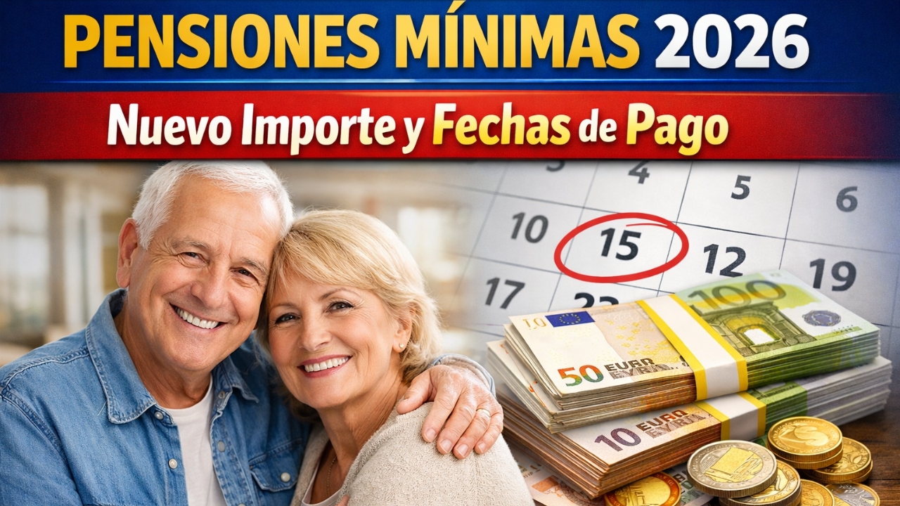 Pensiones mínimas 2026: nuevo importe y fechas de pago