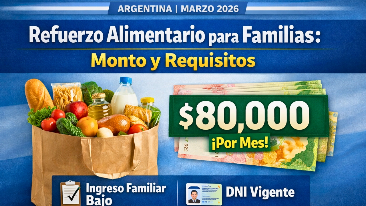 Argentina Marzo 2026: Refuerzo Alimentario para Familias, Monto y Requisitos