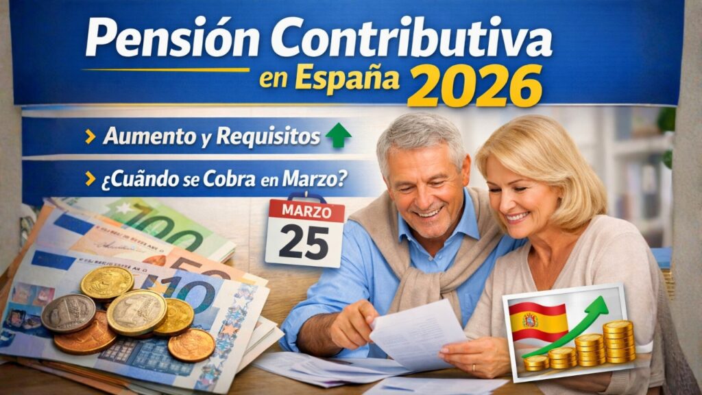 Pensión contributiva en España 2026: aumento, requisitos y cuándo se cobra en marzo