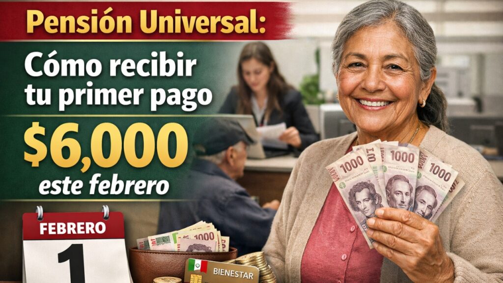 Pensión Universal: Cómo recibir tu primer pago de $6,000 este febrero