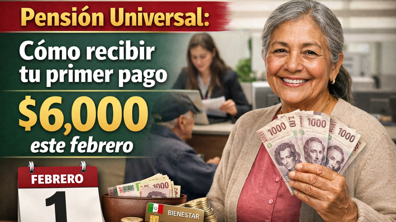 Pensión Universal: Cómo recibir tu primer pago de $6,000 este febrero