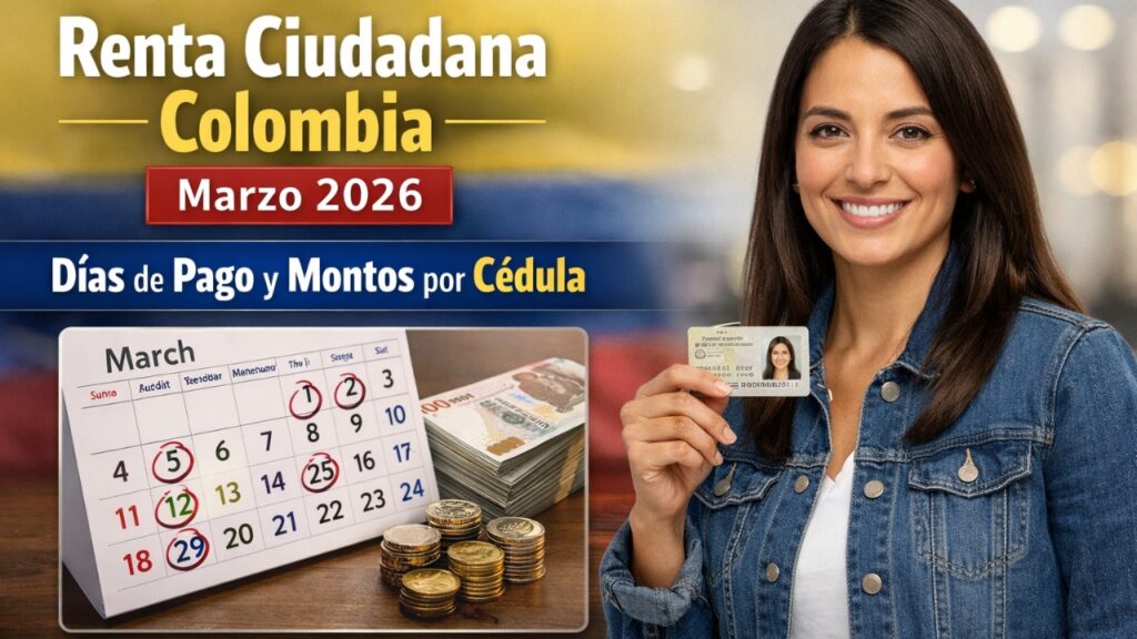 Renta Ciudadana Colombia Marzo 2026 – Días de Pago y Montos por Cédula